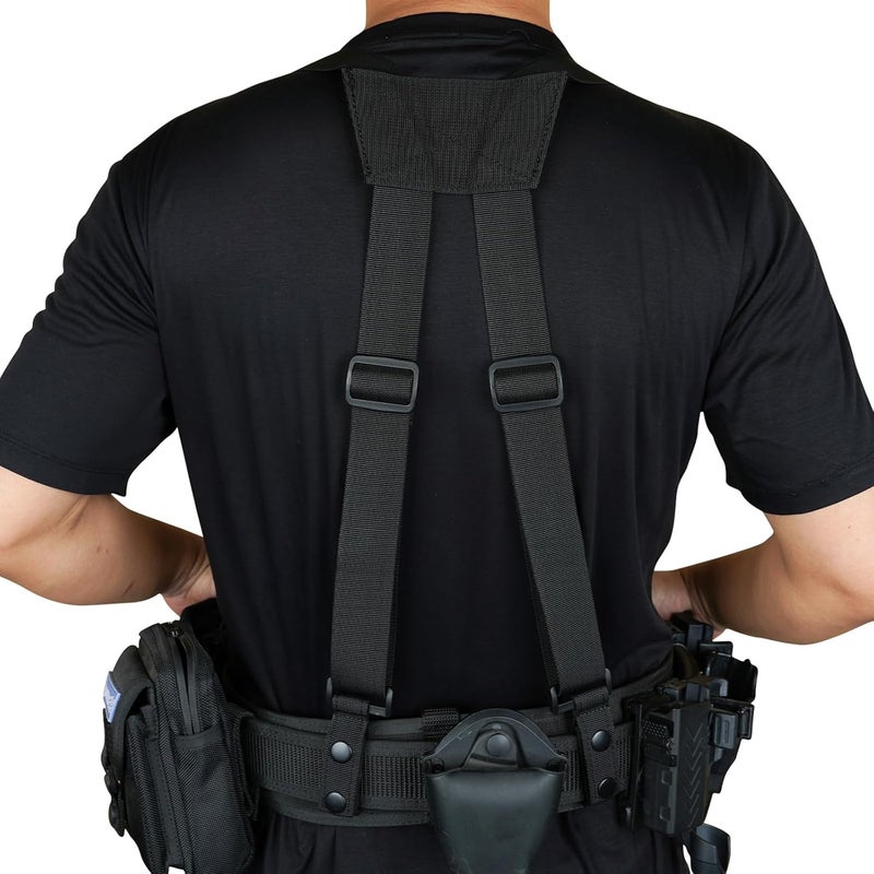 KUNN Tactical Suspenders Police Duty Belt Harness for Men,1.5 Inch Adjustable Tool Belt Suspender with 4 Loop Attachments,Black - Image 4